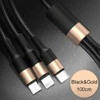 3in1 Type-C Micro USB Charger Charging Data Cable for IOS Android Apple Samsung