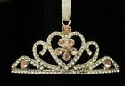PRINCESS ballerina fairy tales PINK Crystal jeweled TIARA CROWN Ornament