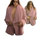 Women's 2X LOUISE PARIS Open Jacket Soft Faux Fur Pink Cascade Drape Front 
