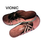 Vionic Women's Size  8 Wine Suede /Leather Strappy Slip On Mule Sandal Shoes