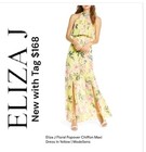 NWT $168 Eliza J Floral Sexy Halter Neck Chiffon Maxi Dress Size 12