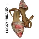Lucky Brand Makaby sz 7.5 Woven Tweed Slip-On Flats Slingback Sandal
