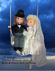 27" Precious Moments Style Vintage Bride & Groom Dolls on Swing wedding decor