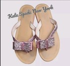 Kate Spade New York Icarda Pink Glitter Bow Slip On Flip Flops Sandal Size 6.5