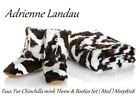 Adrienne Landau Faux Fur Chinchilla mink Throw & Booties Reversible Set Med $128