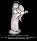 Vintage crystal, Porcelain & Pink Stained Glass Special Moments Angel Figurine