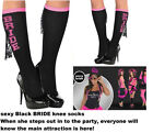 Sexy Black BRIDE knee High socks BACHELORETTE WEDDING  BRIDE 