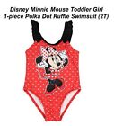 Disney Minnie Mouse Red Polka Dot One Piece Bathing Ruffle  SwimSuit size 2T