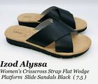 Izod Women's Alyssa Comfort Casual Sandals Shoes Strap Wedge Flatforms Slide 7.5