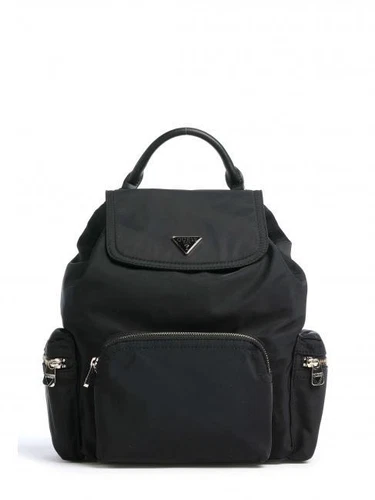 Sac à dos à main noir cuir pour femme