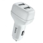 HOCO Z36 Dual Port USB Car Charger For iPhone iPad Samsung  Adapter 2.1 A White