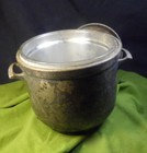 VINTAGE Elegant Silver-plated Ice Bucket, Designed Handles, Glass