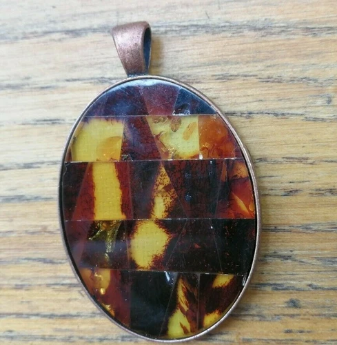 Parure di bigiotteria ovale in pietra principale ambra