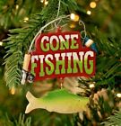"Gone Fishing" Rod & Reel Fish Fishermam Ornament Sign