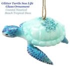  Sea Life Glass Turtle Ornament Coastal Nautical Beach Tropical Decor 5" 