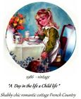 Shabby Chic romantic cottage BREAKFAST PLATE Knowles 1986 Day in the  Child life
