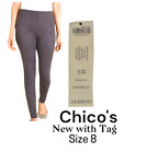 NWT $89 Chico’s Vegan Suede Stretch skinny legging ankle Pants Size 8 Gray