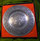 Mestad Norwegian Christmas (JULEN )1979 PEWTER PLATE  7 1/4" Diameter Signed