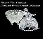 Vintage Germany Hofbauer Byrdes Crystal Bird / Baby Chick Footed Egg Trinket Box