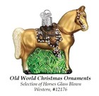 OLD WORLD CHRISTMAS WESTERN HORSE FARM ANIMAL GLASS CHRISTMAS ORNAMENT 12176