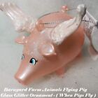 Barnyard Country Farm Animals Flying Pig Glass Ornament Christmas Ornament