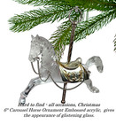 Acrylic Carousel Horse Metal pole saddle & chains  Nostalgia Christmas Ornament