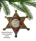 Country Western  Texas Cowboy Santa christmas holiday, Ornament