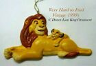 HTF - Disney Vintage 1990's Lion King Christmas Figurine Ornament Mufasa & Simba