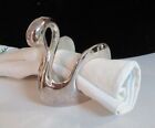 Vintage 1991 Silver plated Swan Decor Napkin Rings Holders  Set Of 4