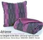 Designer Adrienne Black & Purple Chinchilla Mink Faux Fur luxury Throw & Pillow