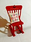 Red Grandma Rocking Chair w/ Pillow Christmas Holiday Ornament Tree Decor used 