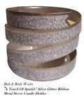 Retired "Bath Body Works Silver Glitter Ribbon Metal Sleeve Candle Holder
