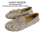 Coach Nadia Snake Embossed Leather Slip on Moccasin Loafer slipper Driving Shoes