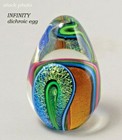 2010 Dichroic Egg Series: Infinity - SIGNED Studio Art Glass Paperweight 