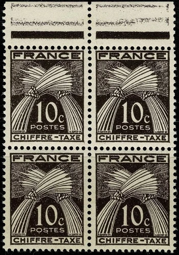 Timbres-taxe français neufs noirs avec 2 timbres