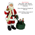 Kurt Adler  1992   10" Fabriche Santa  Figurine  " Santa checking his List "