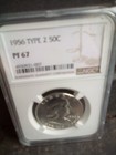 1956 Franklin Half TYPE 2 NGC PF67 Stunning Bright Beautiful Reflective Coin!