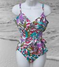 IT FIGURES Tropical Print Tummy Control Swimsuit Full-coverage 12
