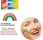 Gay Pride Glitter Rainbow Jewelry Body Art Temporary Tattoo Parade Party LGBT