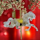 NWT Roman Inc Vintage Clear Acrylic Carousel Horse  Nostalgia Christmas Ornament