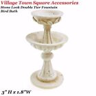 3" Miniature Dollhouse xmas village Town Square fax Stone Double Teir Fountain