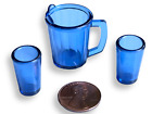 (LOT OF 3)  Vintage BARBIE ACCESSORIES Jet Kitchen BLUE "GLASS" PITCHER + CUPS
