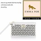 Emma Fox Logo Wristlet Clutch Purse HandBag 100% Genuine Leather white
