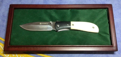 Cuchillos plegables de colección CRKT Blanco mango de hueso