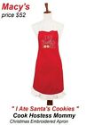 "I Ate Santa's Cookies" Cook Hostess Mommy Christmas  Apron C&F Enterprises