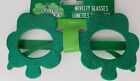 St Patrick's Costume Irish leprechaun Clover Shamrock Eye Glasses Green Glitter 