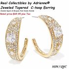 Adrienne  Marquise Gold Tone Hoop crystals Earring  HSN Qvc  mfsp $69