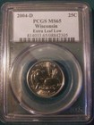 2004-D Wisconsin 25c Extra Leaf Low PCGS MS65