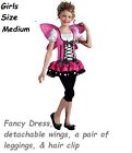 Deluxe Pink Butterfly  Fairy Tale  Girls  Dress Up / Role Play Costume Medium 