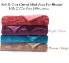 soft & cozy Carved Mink Faux Fur BLANKET King Brown Beige - Qvc HSNtv Price $125